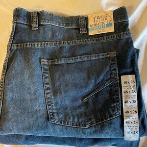 2 pair True Nation Athletic Fit Stretch  Washed Blue Jeans 48x28, (NWT)